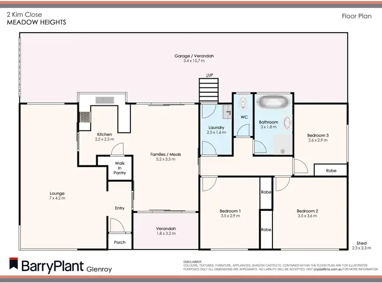 Floorplan of Homely house listing, 2 Kim Close, Meadow Heights VIC 3048