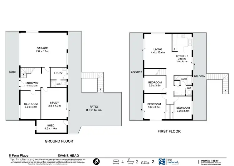 Floorplan of Homely house listing, 8 Fern Place, Evans Head NSW 2473