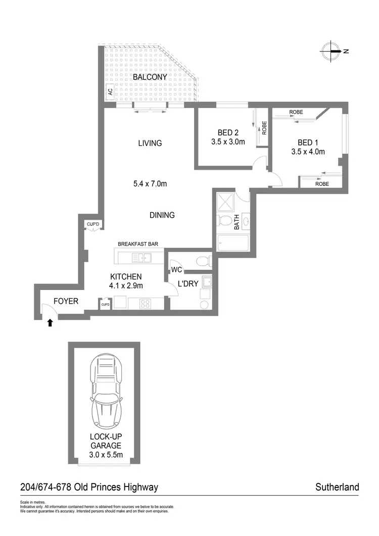 Floorplan of Homely apartment listing, 204/674-678 Old Princes Highway, Sutherland NSW 2232