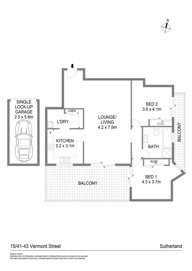 Floorplan of Homely apartment listing, 15/41-43 Vermont Street, Sutherland NSW 2232