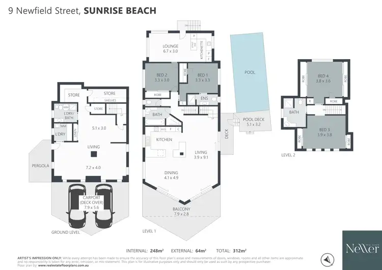 Floorplan of Homely house listing, 9 Newfield Street, Sunrise Beach QLD 4567