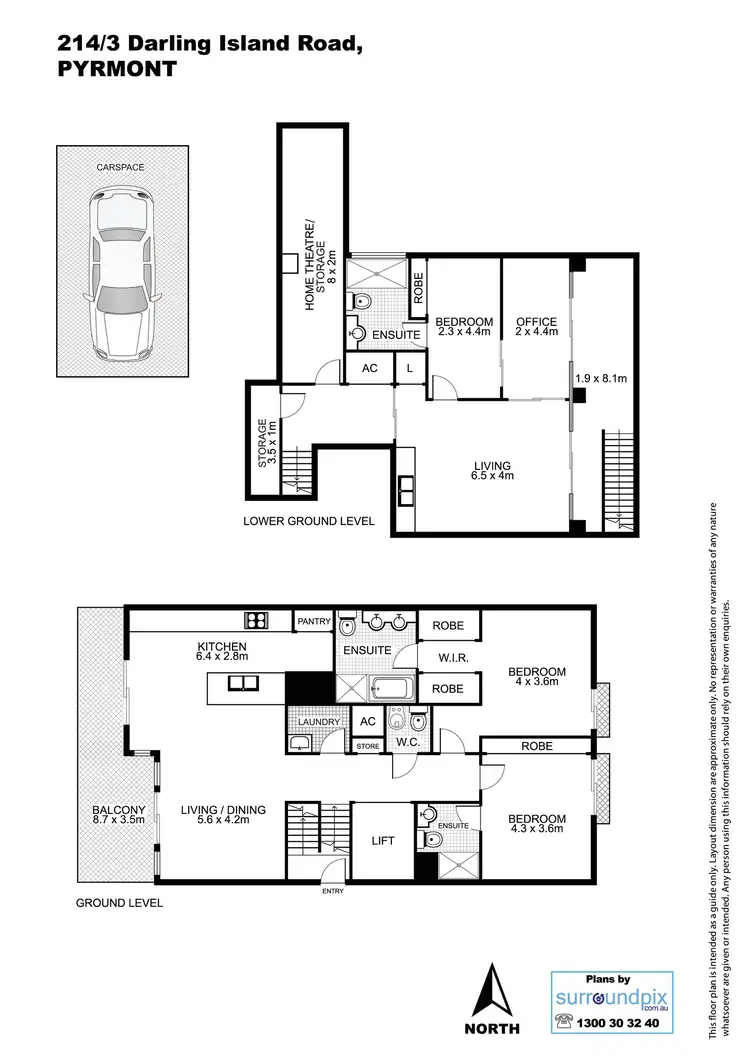 Floorplan of Homely apartment listing, 214/3 Darling Island Road, Pyrmont NSW 2009