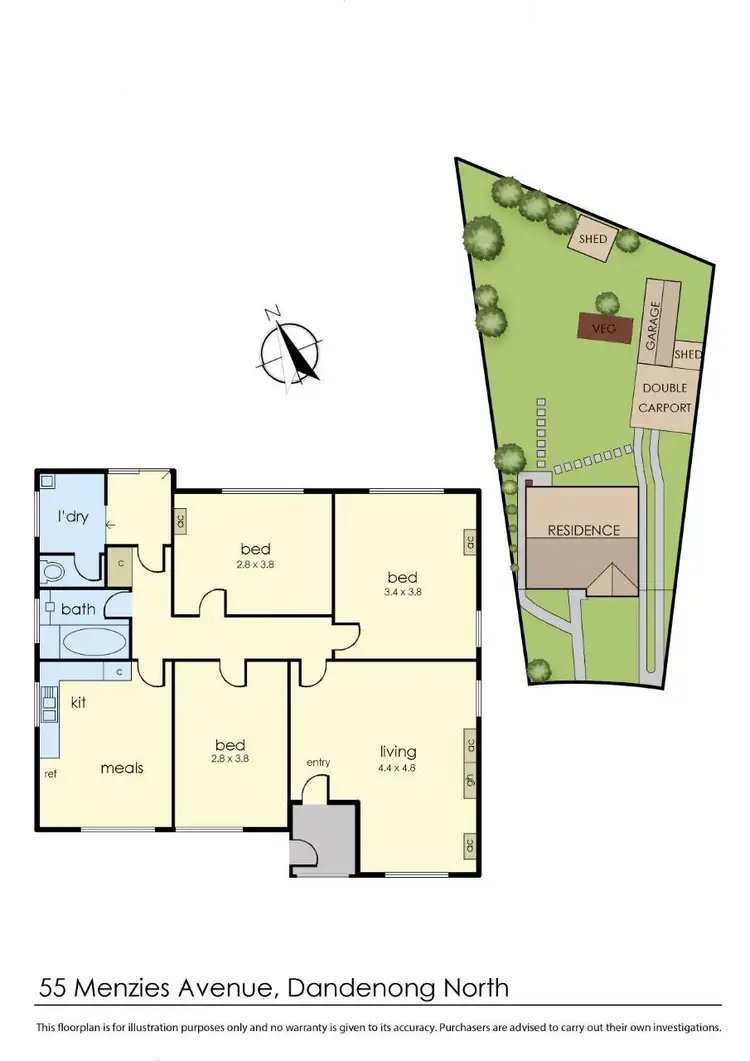Floorplan of Homely house listing, 55 Menzies Avenue, Dandenong North VIC 3175
