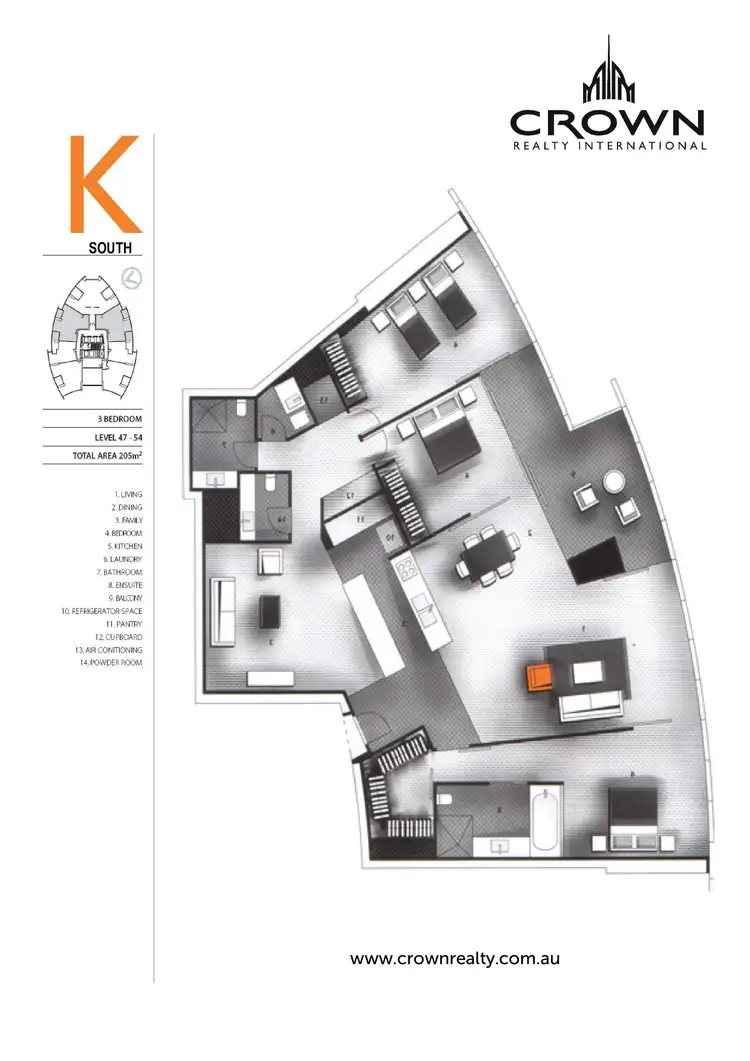 Floorplan of Homely apartment listing, Level 53/5305/'Q1' 9 Hamilton Avenue, Surfers Paradise QLD 4217