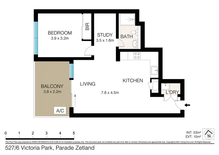 Floorplan of Homely apartment listing, 527/6 Victoria Park Parade, Zetland NSW 2017