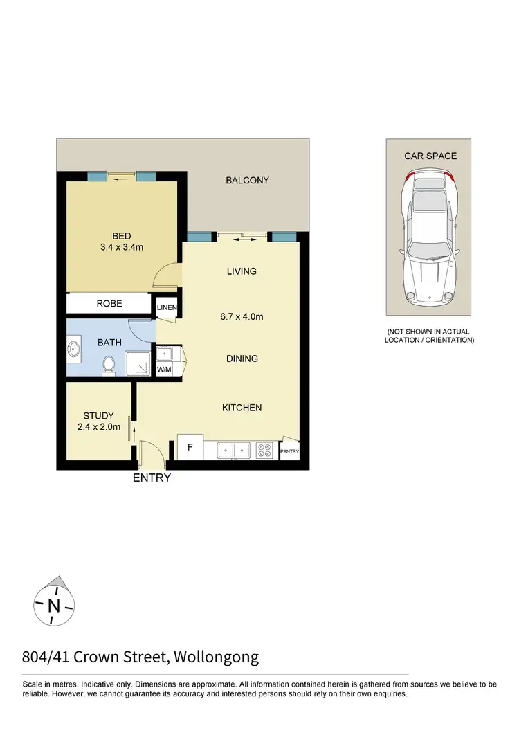 Floorplan of Homely apartment listing, 804/41 Crown Street, Wollongong NSW 2500