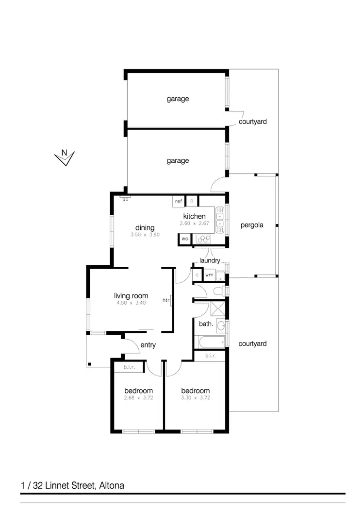 Floorplan of Homely unit listing, 1/32 Linnet Street, Altona VIC 3018
