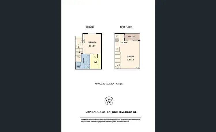 Floorplan of Homely townhouse listing, 20 Prendergast Lane, North Melbourne VIC 3051
