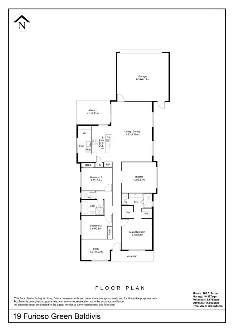 Floorplan of Homely house listing, 19 Furioso Green, Baldivis WA 6171