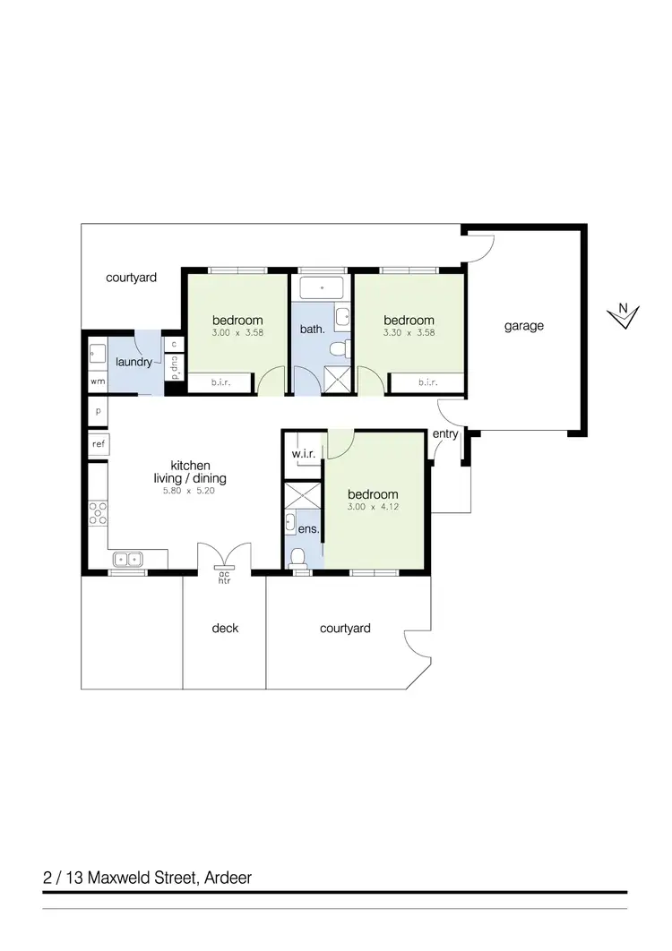 Floorplan of Homely unit listing, 2/13 Maxweld Street, Ardeer VIC 3022