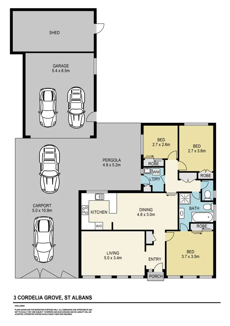 Floorplan of Homely house listing, 3 Cordelia Grove, St Albans VIC 3021