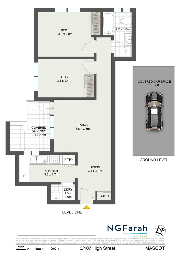 Floorplan of Homely apartment listing, 3/107 High Street, Mascot NSW 2020