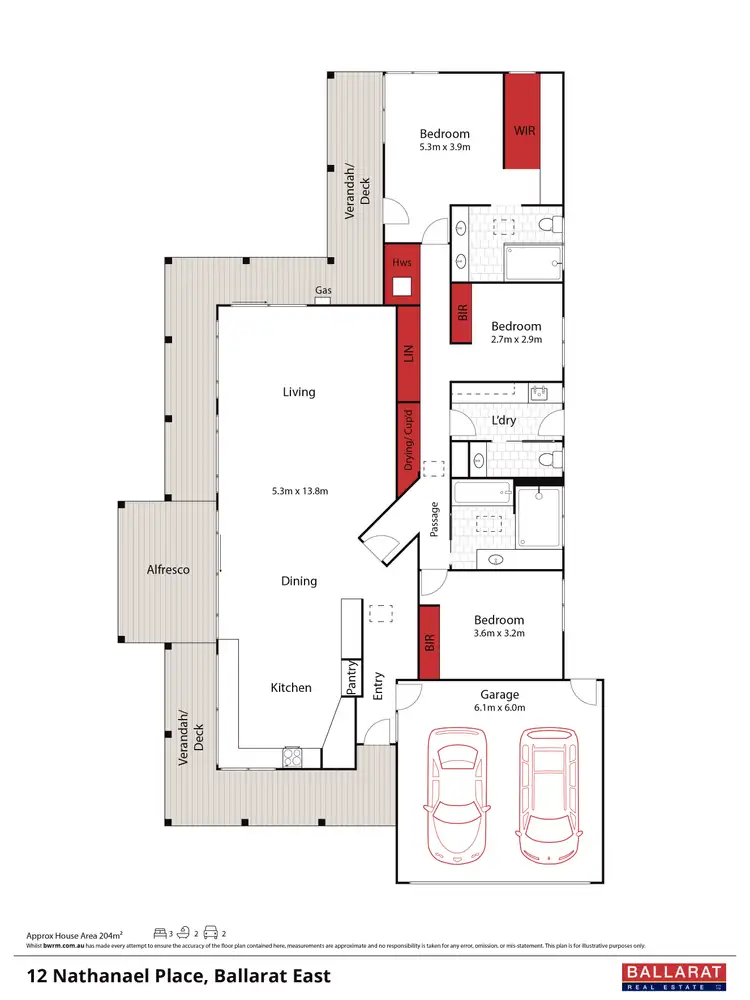 Floorplan of Homely house listing, 12 Nathanael Place, Ballarat East VIC 3350