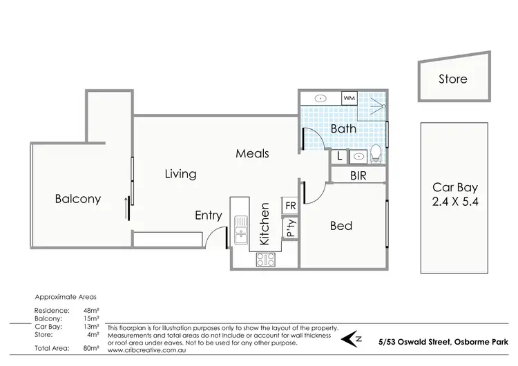 Floorplan of Homely apartment listing, 5/53 Oswald Street, Innaloo WA 6018