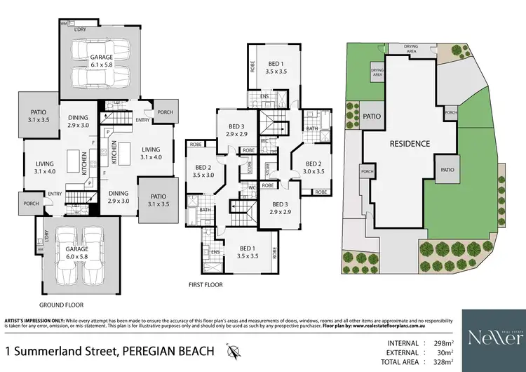 Floorplan of Homely semi-detached listing, 1/1 Summerland Street, Peregian Beach QLD 4573