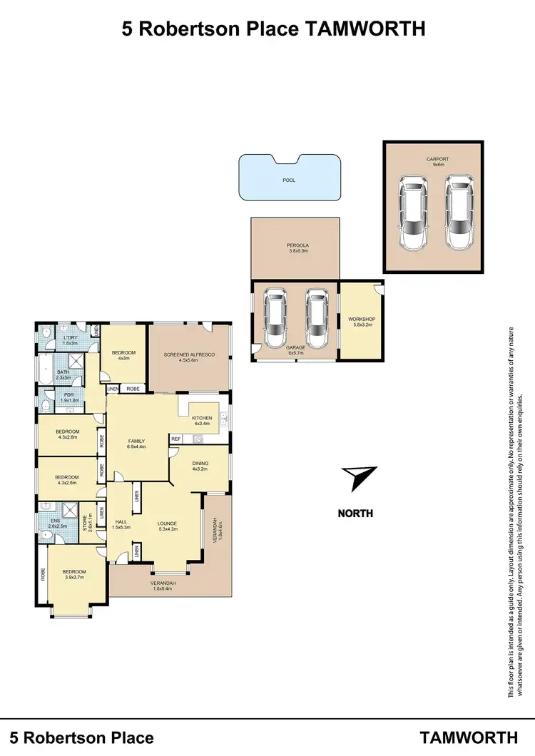 Floorplan of Homely house listing, 5 Robertson Place, Tamworth NSW 2340