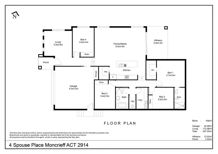 Floorplan of Homely house listing, 4 Spouse Place, Moncrieff ACT 2914