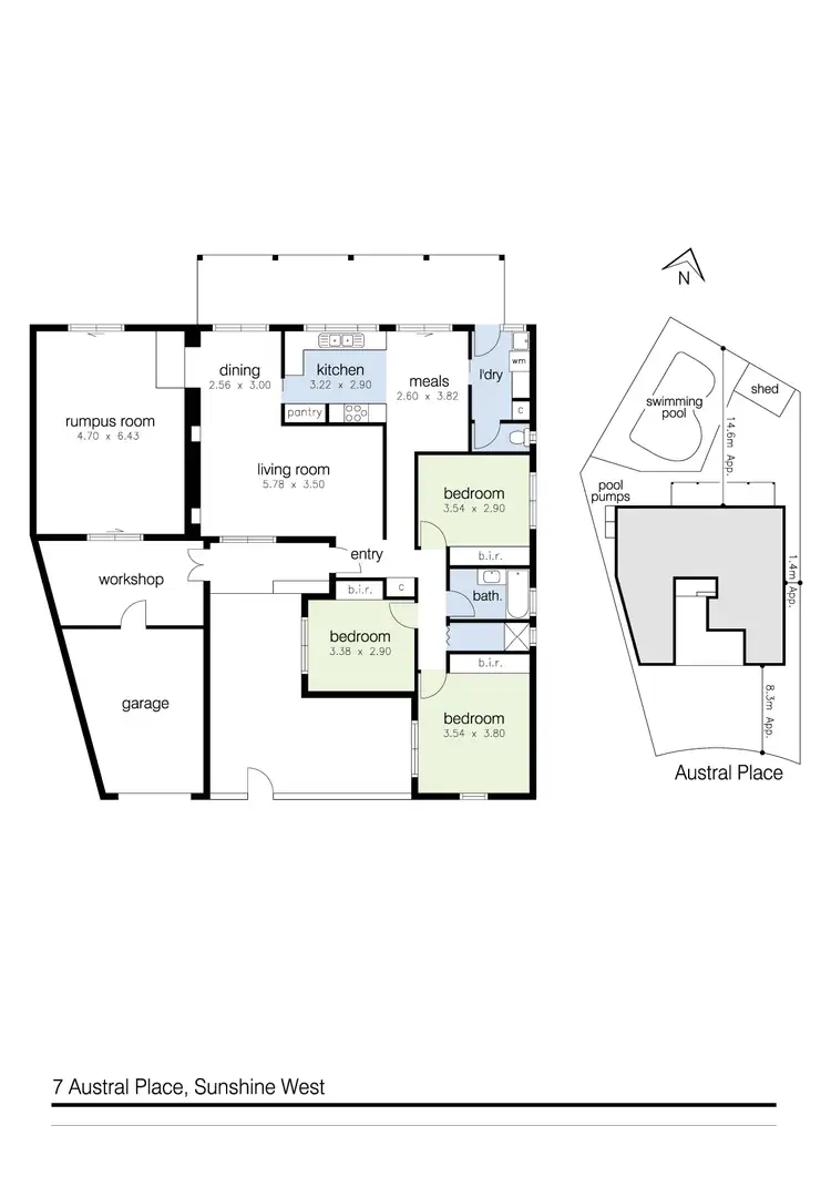 Floorplan of Homely house listing, 7 Austral Place, Sunshine West VIC 3020