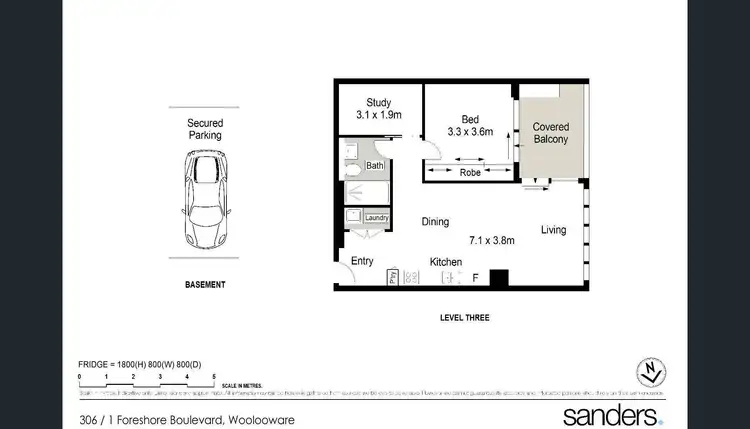 Floorplan of Homely apartment listing, 306/1 Foreshore Boulevard, Woolooware NSW 2230