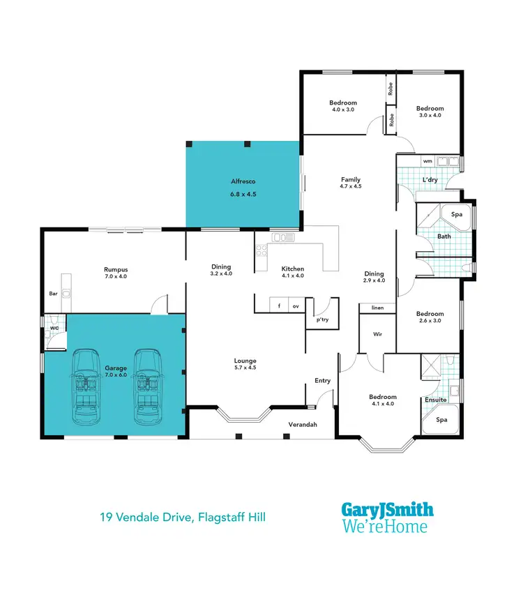 Floorplan of Homely house listing, 19 Vendale Drive, Flagstaff Hill SA 5159