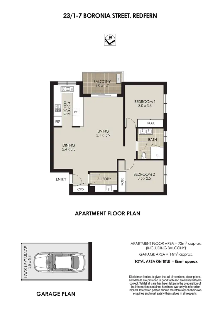 Floorplan of Homely apartment listing, 23/1-7 Boronia Street, Redfern NSW 2016