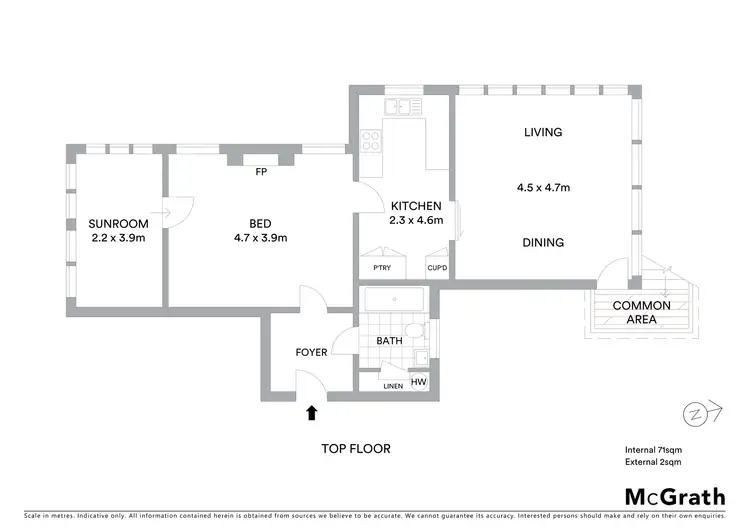 Floorplan of Homely unit listing, 4/13 Werambie Street, Hunters Hill NSW 2110