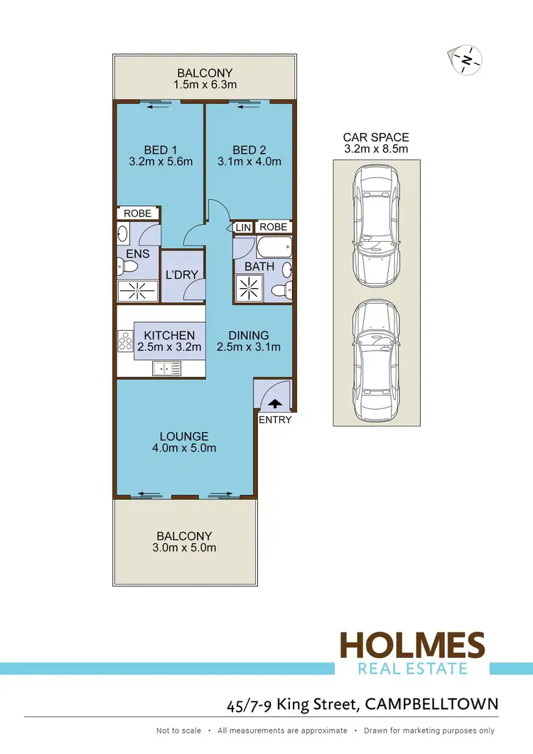 Floorplan of Homely apartment listing, 45/7-9 King Street, Campbelltown NSW 2560