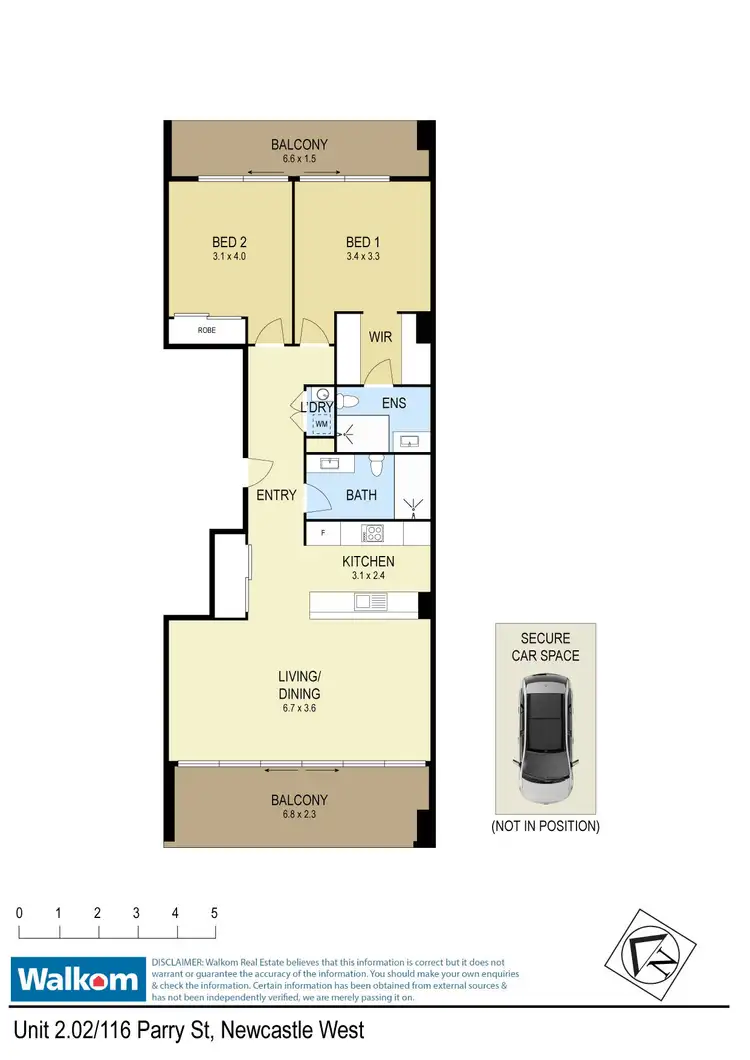 Floorplan of Homely apartment listing, 202/116 Parry Street, Newcastle West NSW 2302