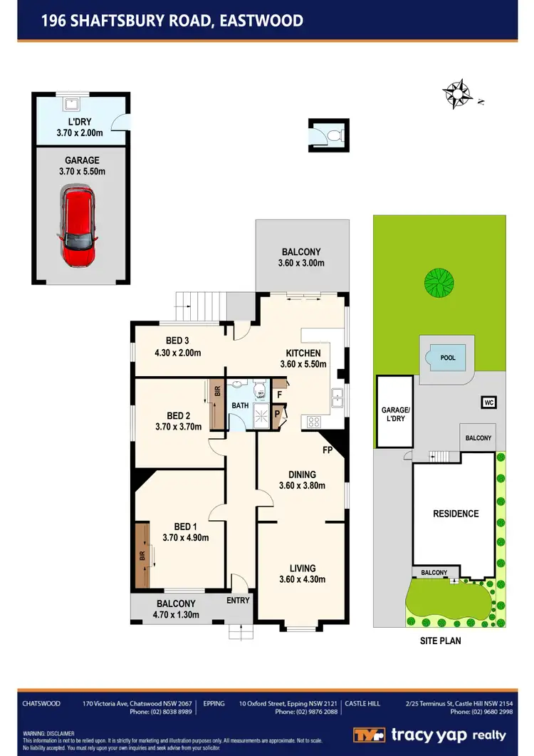 Floorplan of Homely house listing, 196 Shaftsbury Road, Eastwood NSW 2122