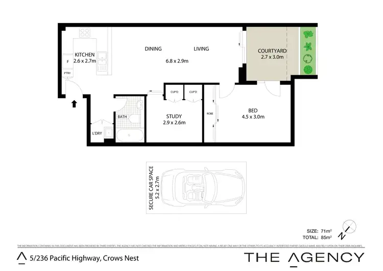 Floorplan of Homely apartment listing, 5/236 Pacific Highway, Crows Nest NSW 2065