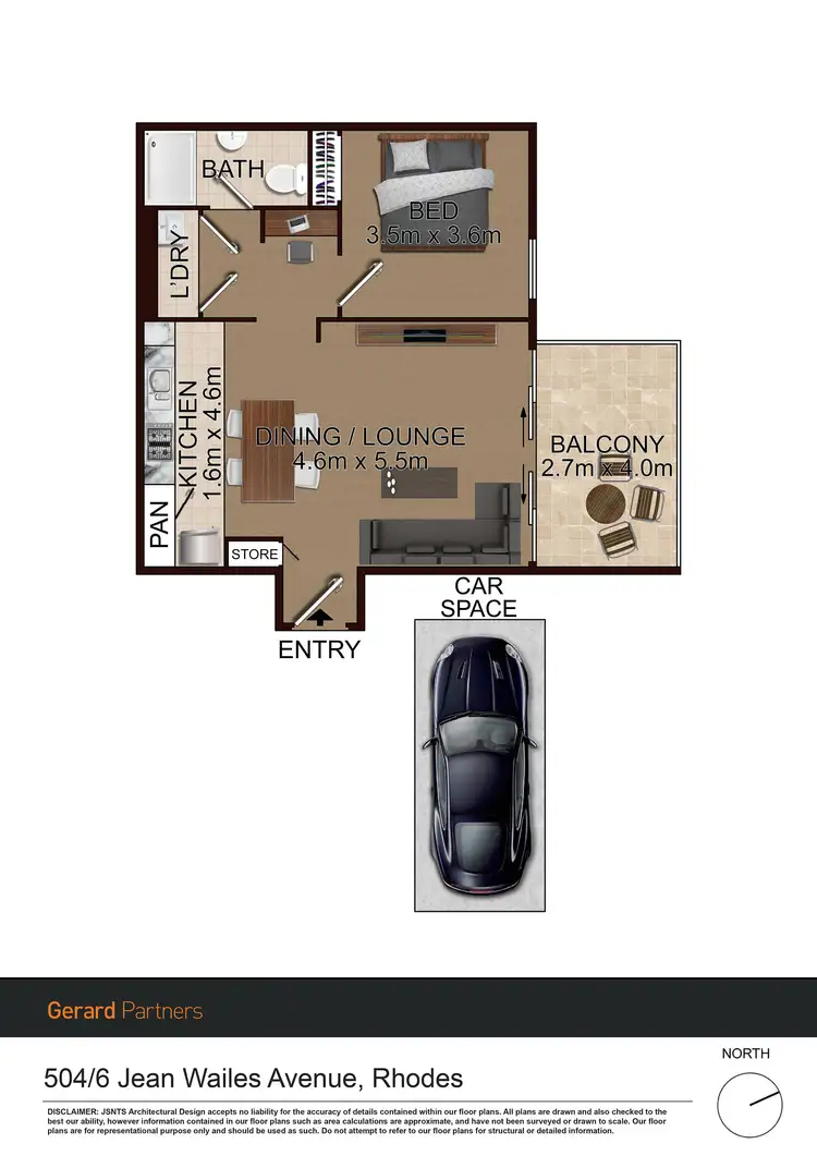 Floorplan of Homely apartment listing, 504/6 Jean Wailes Avenue, Rhodes NSW 2138