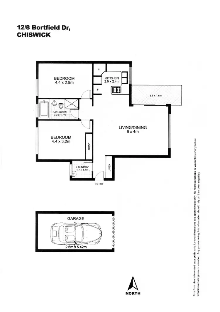 Floorplan of Homely apartment listing, 12/8 Bortfield Drive, Chiswick NSW 2046