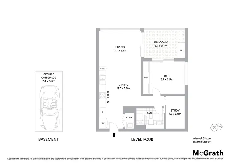 Floorplan of Homely apartment listing, 413/2 Dune Walk, Woolooware NSW 2230