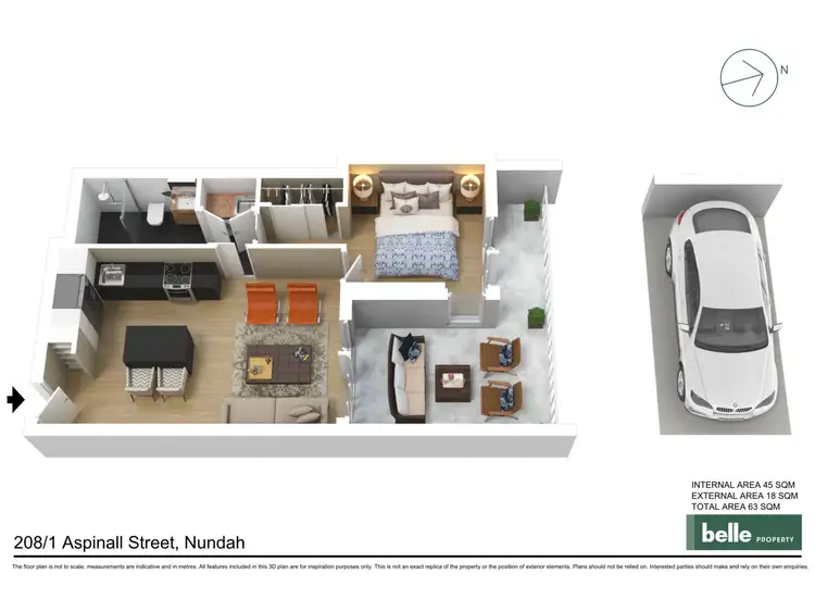 Floorplan of Homely apartment listing, 208/1 Aspinall Street, Nundah QLD 4012