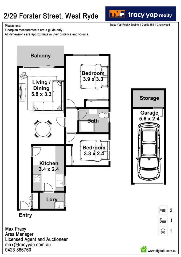Floorplan of Homely apartment listing, 2/29 Forster Street, West Ryde NSW 2114