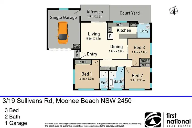 Floorplan of Homely villa listing, 3/19 Sullivans Road, Moonee Beach NSW 2450