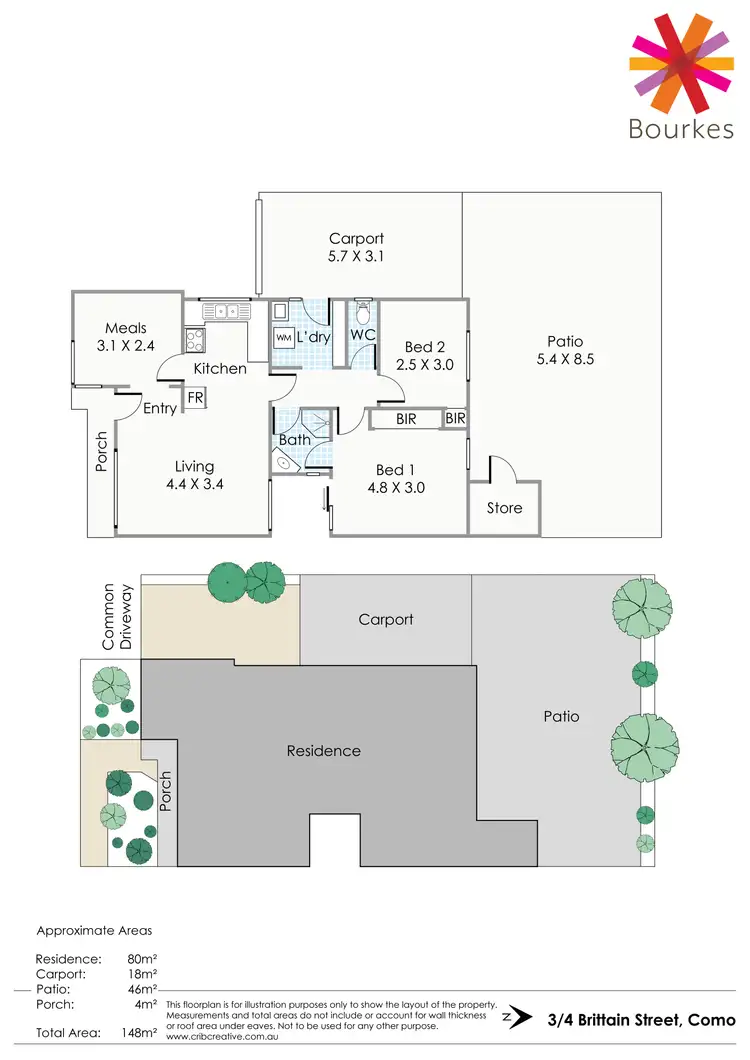 Floorplan of Homely villa listing, 3/4 Brittain Street, Como WA 6152
