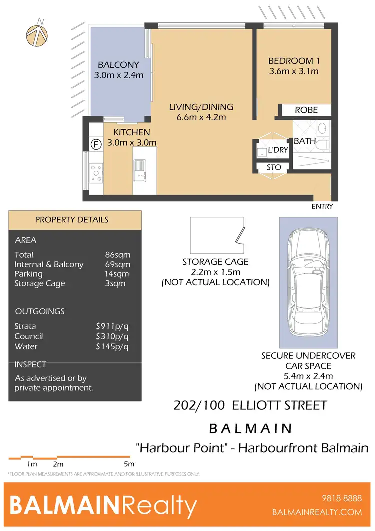 Floorplan of Homely apartment listing, 202/100 Elliott Street, Balmain NSW 2041