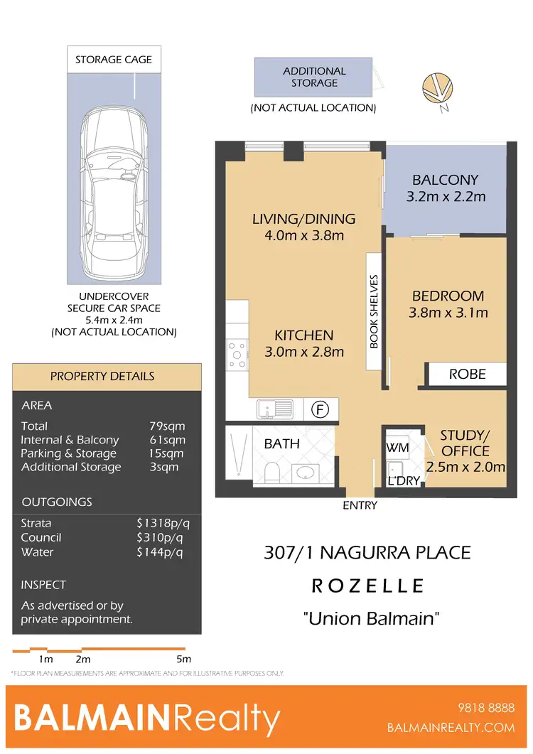 Floorplan of Homely apartment listing, 307/1 Nagurra Place, Rozelle NSW 2039