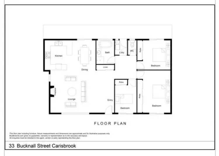 Floorplan of Homely house listing, 33 Bucknall Street, Carisbrook VIC 3464