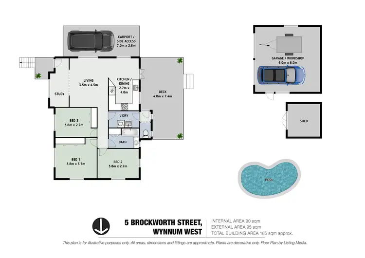Floorplan of Homely house listing, 5 Brockworth Street, Wynnum West QLD 4178