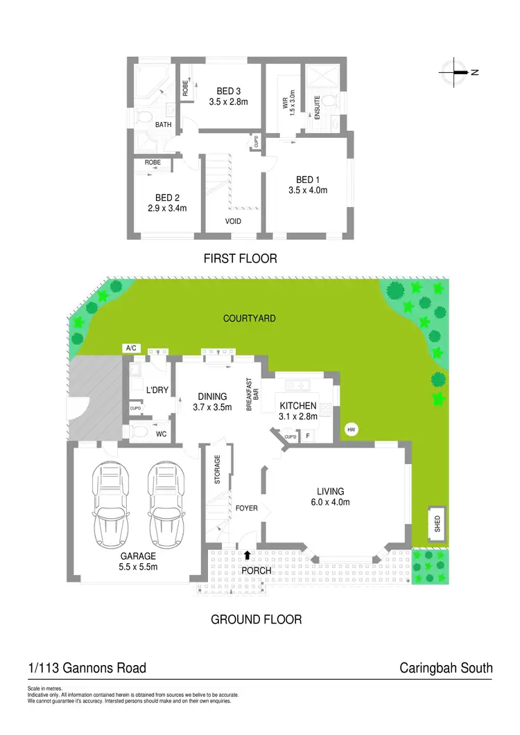 Floorplan of Homely townhouse listing, 1/113 Gannons Road, Caringbah South NSW 2229