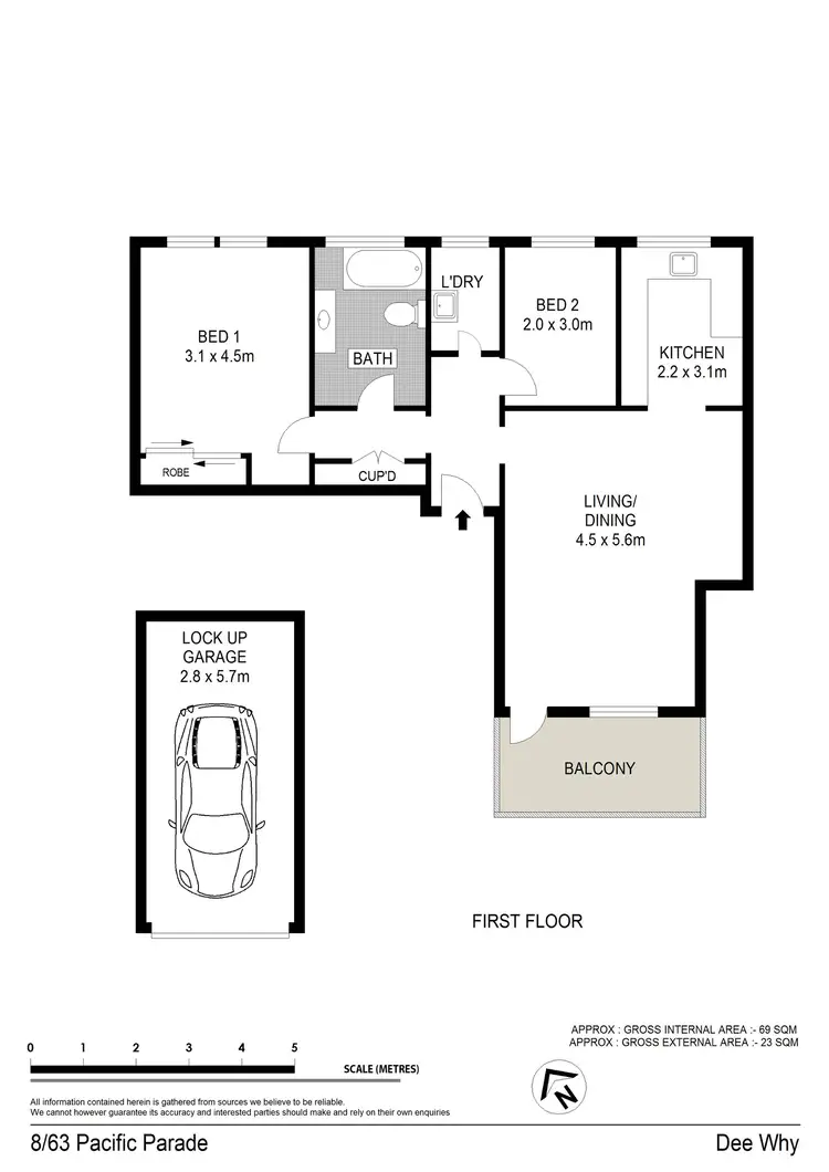Floorplan of Homely apartment listing, 8/63 Pacific Parade, Dee Why NSW 2099
