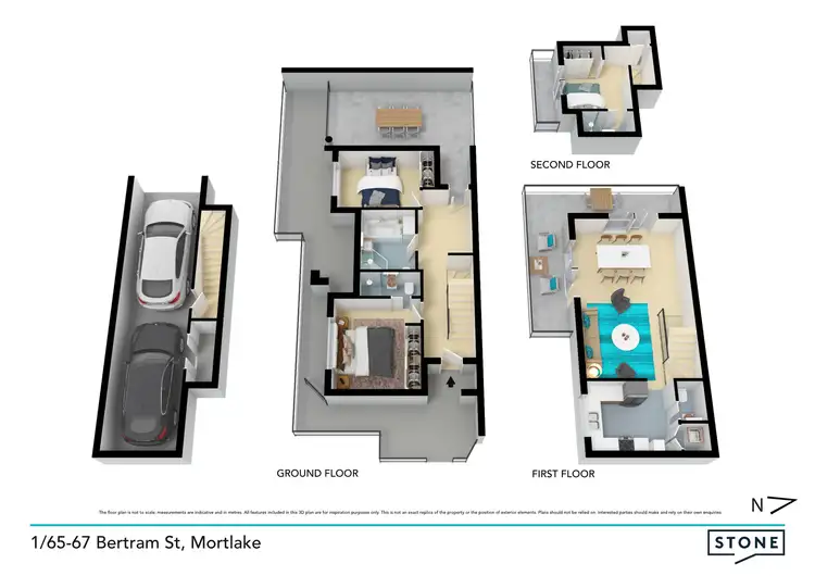 Floorplan of Homely townhouse listing, 1/65-67 Bertram Street, Mortlake NSW 2137