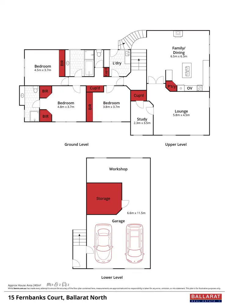 Floorplan of Homely house listing, 15 Fernbanks Court, Ballarat North VIC 3350