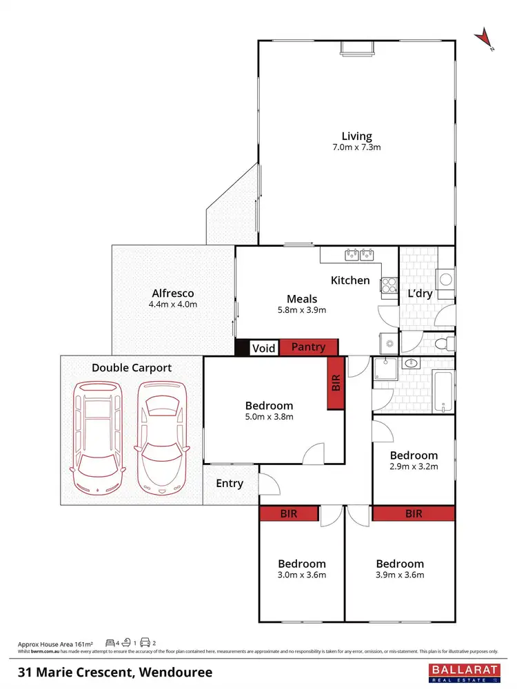 Floorplan of Homely house listing, 31 Marie Crescent, Wendouree VIC 3355