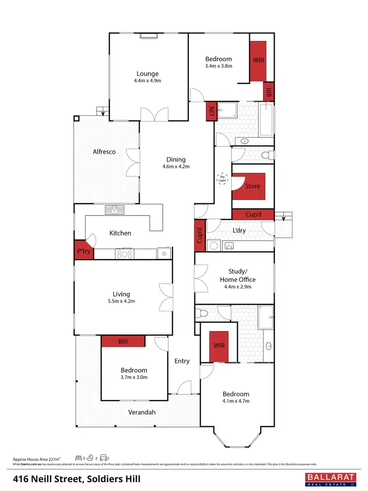 Floorplan of Homely house listing, 416 Neill Street, Soldiers Hill VIC 3350