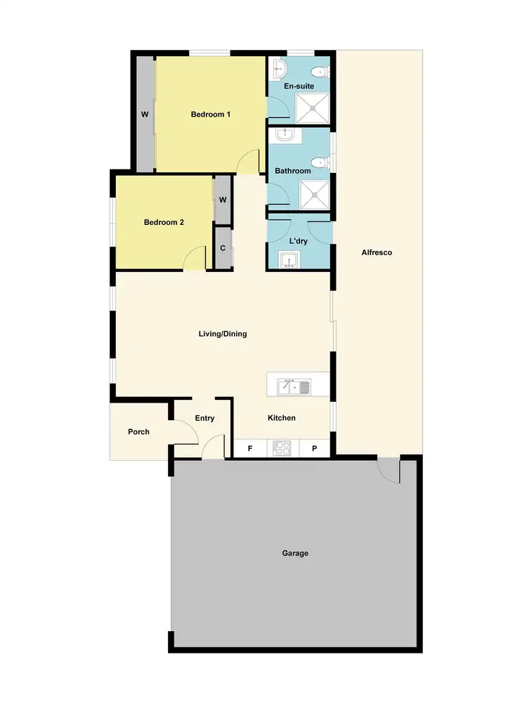 Floorplan of Homely unit listing, 2/322 Larter Street, Golden Point VIC 3350