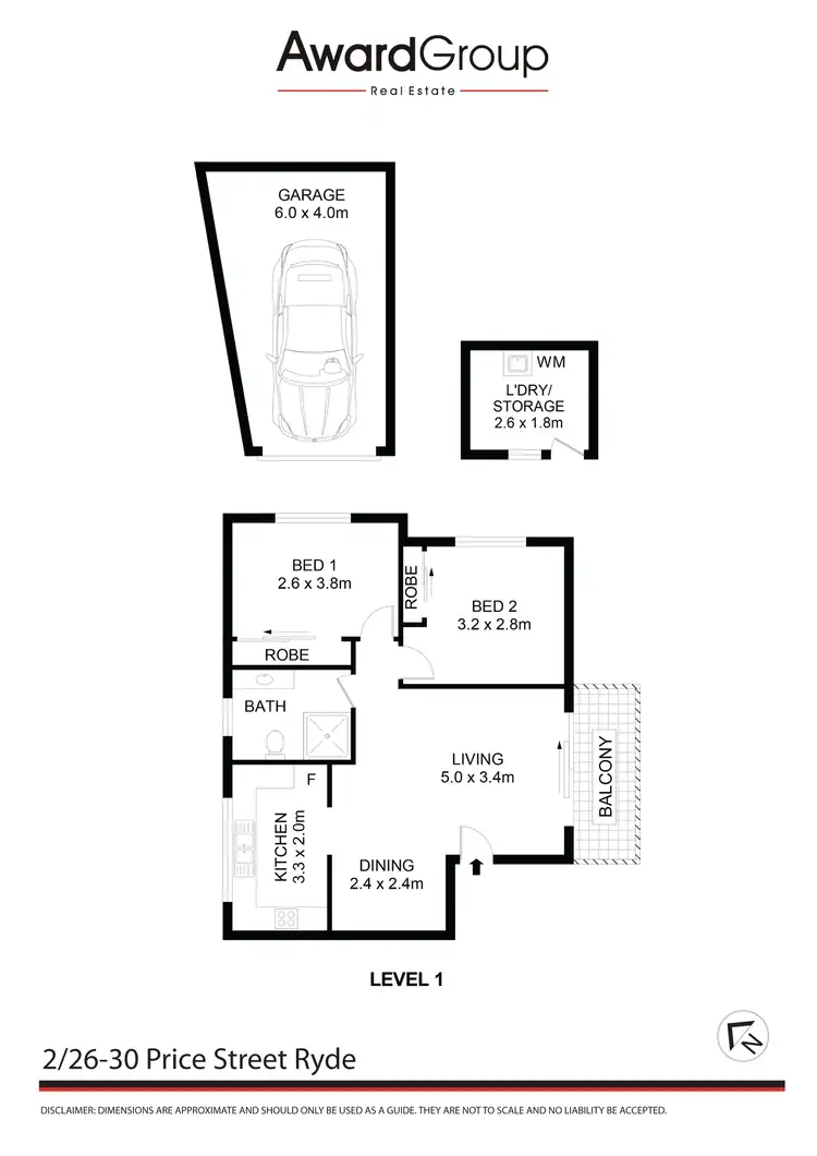 Floorplan of Homely unit listing, 2/26-30 Price Street, Ryde NSW 2112