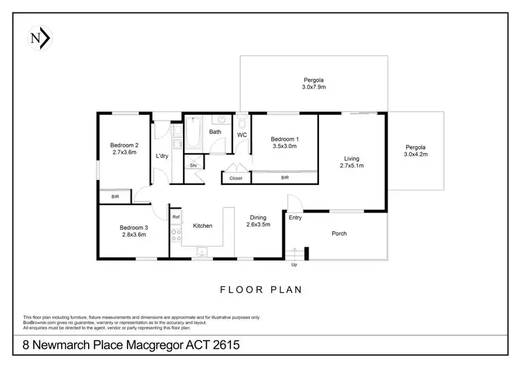 Floorplan of Homely house listing, 8 Newmarch Place, Macgregor ACT 2615